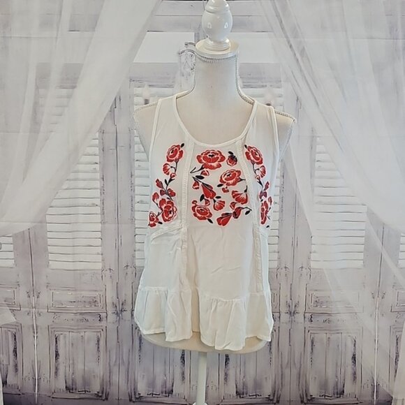 Xhilaration Embroidered Tank Top - Picture 1 of 4